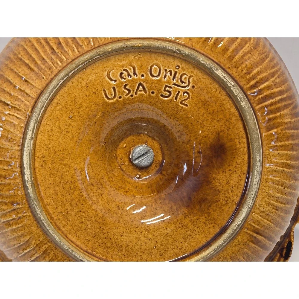 Vintage MCM California Originals Ceramic Tidbit Tray Amber Speckle Glaze 512 USA